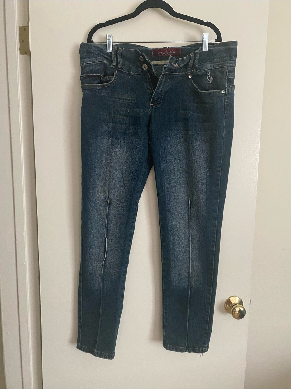 Baby Phat Dark Blue Jeggings with Faded Detailing